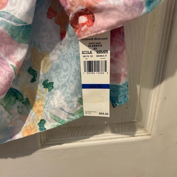 Alfred Dunner NWT Multi Colored Floral Button Down Collared Blouse - Picture 2 of 10